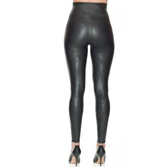 SPANX Ready-to-Wow! Faux Leather Black Stretchy Leggings PL - Picture 11 of 11